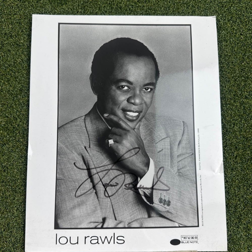 Lou Rawls Blue Note Signed Autograph Promo Photo Print 12x12 B&W Jazz